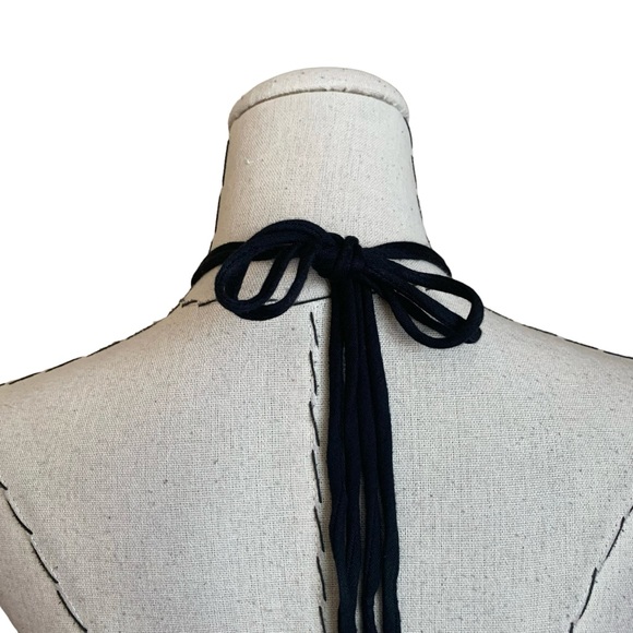 Y2k Sky Brand Rhinestone Necklace Halter Tunic Top Party Holiday Fun - Picture 7 of 10